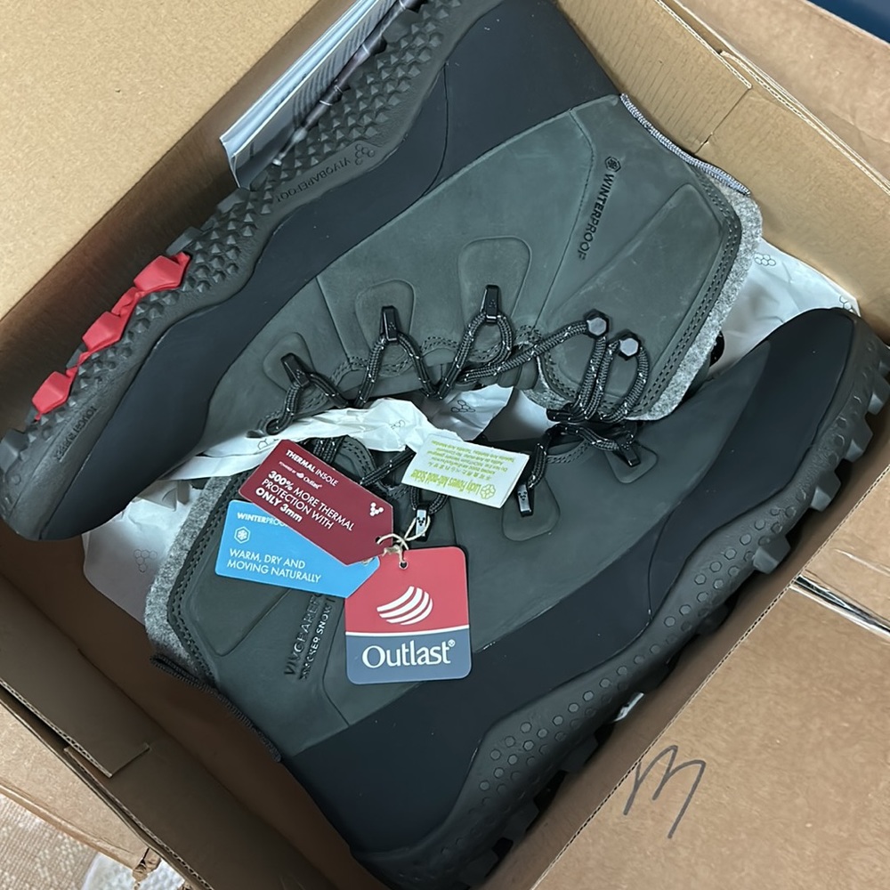 VIVOBAREFOOT TRACKER SNOW SG M DARK GREY LEATHER EU 45 US 12 - Picture 3 of 6